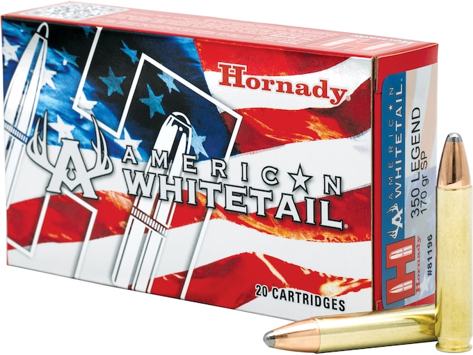 Order Hornady American Whitetail 350 Legend Ammo 170 Grain Hornady Interlock Jacketed Soft Point 300rounds Online for sale