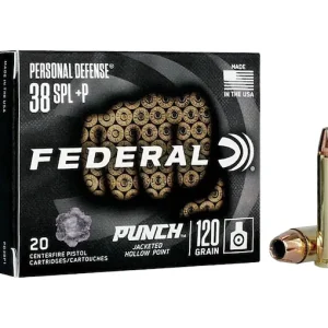 In Stock: Federal Personal Defense Punch 38 Special +P Ammo 120 Grain Jacketed Hollow Point 200 - Handguns | Utah Gun Shop