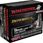 Winchester Defender 9mm Luger +P Ammo 124 Grain Winchester PDX1 Bonded Jacketed Hollow Point 200 rounds Direct